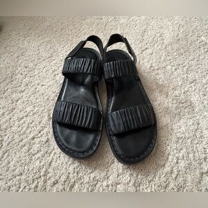 Trippen black leather sandals